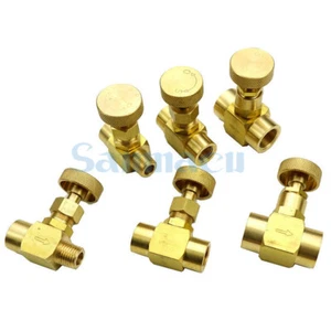 1/8" 1/4" 3/8" NPT BSP Brass Needle Valve 1000 PSI WOG Plumbing Propane Gauge - Picture 1 of 4