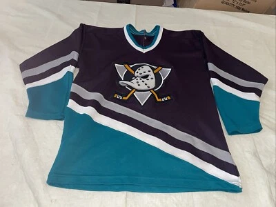 Молодежная футболка Anaheim Ducks Jersey NHL фиолетовая CleaN винтажная винтажная 90-е микрофон винтаж - Изображение 1 из 4