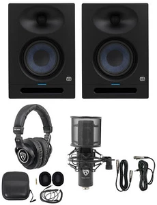 (2) Presonus Eris Studio 8 Powered Active 8" Studio Monitors + Mic + Headphones - Picture 1 of 12