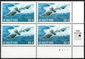 USA Sc. 3372 33c L.A. Class Submarine 2000 MNH Plattenblock - Bild 1 von 1