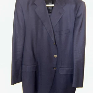 Belvest Handmade ITALY Navy Blue Extra Fine Wool 120's Sport Coat Blazer Size 52 - Picture 1 of 11