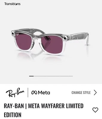RAY-BAN META WAYFARER LIMITED EDITION RW4012 Transitions Clear/RUBY RED - Image 1 of 4