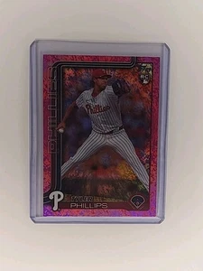 2025 Topps Series 1 Tyler Phillips RC #293 Pink Holo Foil Philadelphia Phillies! - Picture 1 of 2
