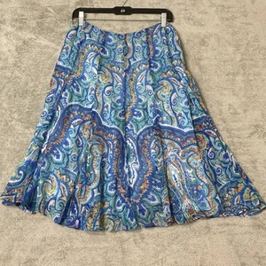 Lauren Ralph Lauren Women’s Skirt Multi Color Paisley Chiffon Flowing Lined - Picture 1 of 8