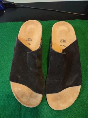 Sandalia de cuña Papillio Birkenstock Namica Slide, para mujer EU 38/US 8, gamuza negra Foto 1 de 4