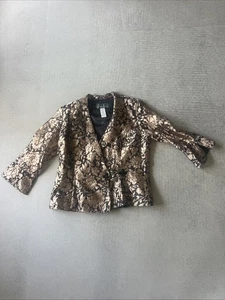 VTG Alex Evenings Champagne Crinkle Satin Button Formal Jacket Lightweight - Picture 1 of 9