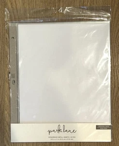Park Lane 8-1/2x11 WHITE Scrapbook Refill Pages (10 Sheets) Brand NEW Acid Free - Picture 1 of 7