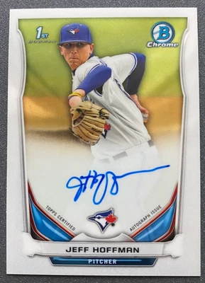 2014 Bowman Chrome Auto Jeff Hoffman 1st Bowman Blue Jays (*SURFACE SCRATCHES*) - Image 1 of 4