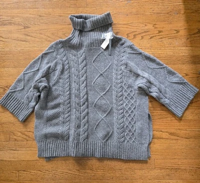 Anthropologie Michael Stars Turtleneck Pullover Sweater Gray Size Med $258 MSRP - Image 1 of 4