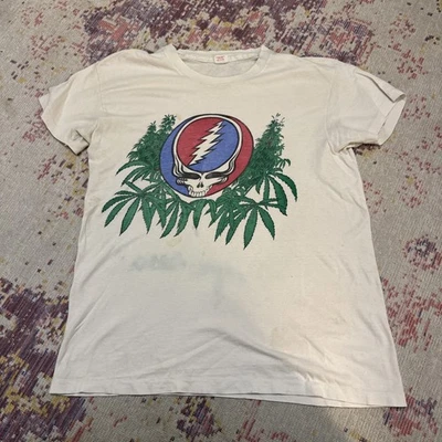 Grateful Dead VINTAGE 1970s Very RARE T SHIRT, Steal Your Face W/ Marijuana Buds - Image 1 of 4