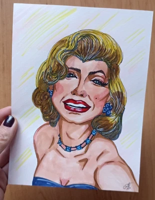 Pintura de retrato de Marilyn Monroe arte icónico de estrellas de Hollywood 8x6"" Foto 1 de 4