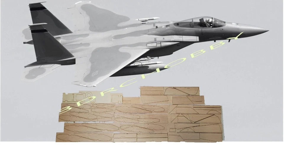 F-15 Eagle Jet 44" WS RC Airplane Kit Balsa Ply Model Plane Short Kit + Plans - Image 1 of 1
