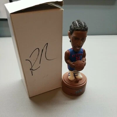 Caja Autografiada Richard Rip Hamilton Talking Bobblehead Detroit Pistons Foto 1 de 4