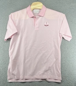 Camisa Polo McIlhenny Dry Goods Rosa Blanco Rayas Para Hombres Golf Algodón Talla L Carmelo - Imagen 1 de 7