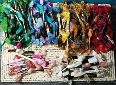 HUGE Lot Bag Skeins Various Colors/Brands/Lengths Embroidery Thread Floss READ - Image 1 of 4