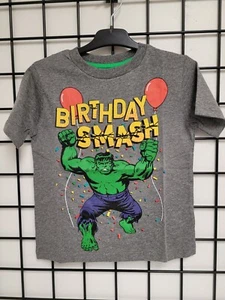 Marvel Hulk "Birthday Smash" Kids T-Shirt (Size: 6 & 7/8) - Picture 1 of 5