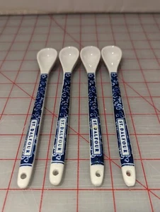 4 Vintage St Dalfour blau weiß Löffel Gewürz Parfait Löffel - Bild 1 von 3