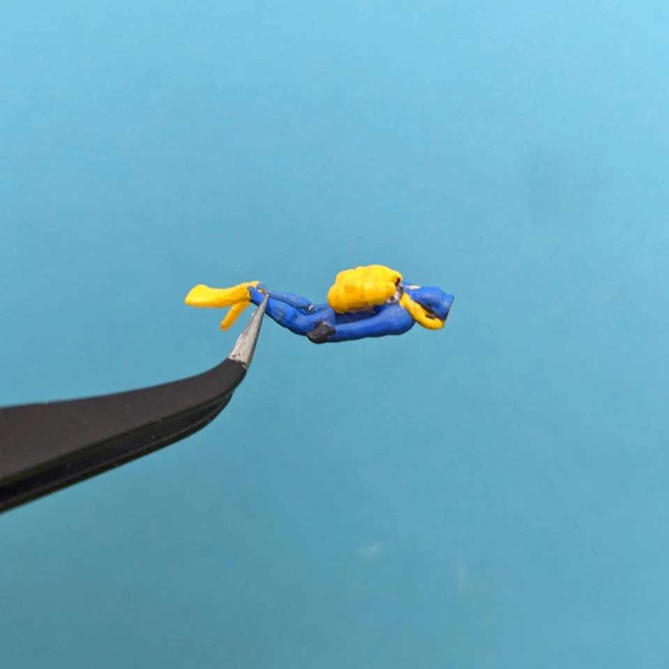 Sport Taucher / Scuba Diver Figur 1:87 aus Resin fertig BEMALT oder unbemalt - Bild 1 von 4