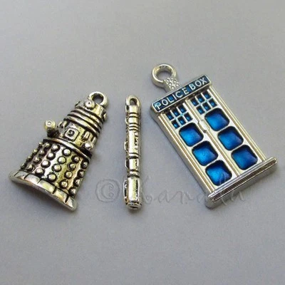 XANADU DESIGNS Doctor Who Tardis, Sonic Screwdriver, Dalek Charms Mix CM2008 - 3, 15 Or 30PCs
