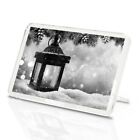 Classic Magnet With Stand - BW - Christmas Lantern Candle Snow #35209