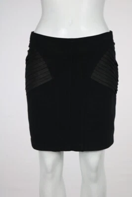 NUEVA MM Couture Miss Me Falda Talla M Negra Recta Sobre la Rodilla Lápiz Algodón Foto 1 de 4