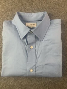 Banana Republic Non Iron Slim Fit Mens 100% Cotton Long Sleeve Shirt Size M Blue - Picture 1 of 9