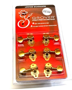 Grover Gold Round Button Sta-Tite Vintage Open Gear Guitar Tuner V98G - Bild 1 von 3