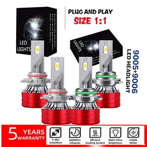 LED Headlights Bulbs High Low Beam Bulbs Kit For Hyundai Sonata 2015 2016-2019 - Picture 1 of 13