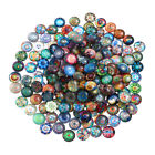 50pcs 16mm Printed Glass Cabochons Flatback Mosaic Tiles for Jewelry Making
