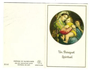 ANCIENNE CARTE DE SOUHAIT BOUQUET SPIRITUEL SIGNÉ PÈRE LÉO GEAY - Picture 1 of 2