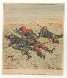 guerre 1870-1871 Français Allemands gravure XIXe soldats blessés sur Givonn/B1FA - Picture 1 of 1