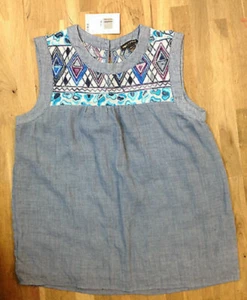 Max + Riley Girl's Embroidered Chambray Top Blue, Size 14 (L) - Picture 1 of 1