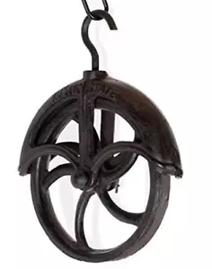 Makara Cast Iron Vintage Industrial Wheel Farmhouse Pulley 7 Inch Diameter - Picture 1 of 9