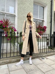 Long Camel Belted Trench Coat - Picture 1 of 6