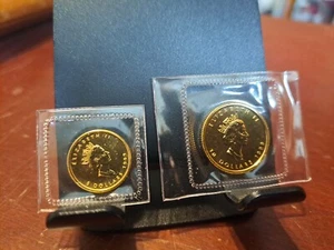 2 1999 Canada Gold Maple Leaf (1) 1/4 oz (RARE) 1/10 BU (20 Years ANS Privy) - Picture 1 of 11