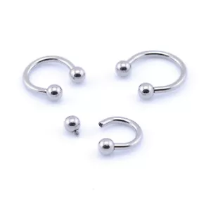 TITANIUM Internally Threaded Horseshoe Bar Circular Barbell Lip Nose Septum Ear - Picture 1 of 5