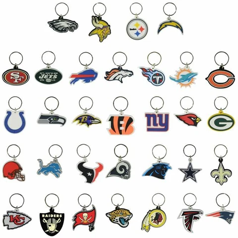 SOFT NFL Logo Key Chains all 32 Teams FREE SHIPPING Cover
