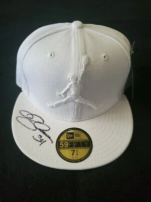 NEW ERA JUMPMAN SIGNED WHITE FITTED HAT RAY ALLEN 7 1/4  - Image 1 of 4