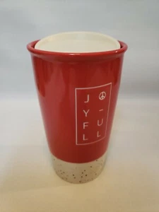 New Starbucks 2017 Red Joy Full Siren Travel Tumbler Ceramic Mug With Lid 12 oz - Picture 1 of 5