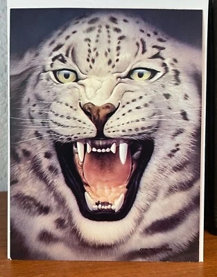 Vintage Leanin' Tree Greeting Card Snow Leopard "You Bring Out The Animal In Me" - Image 1 of 3