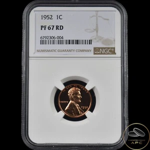 1952 Lincoln Wheat Cent NGC PF67RD - Picture 1 of 2