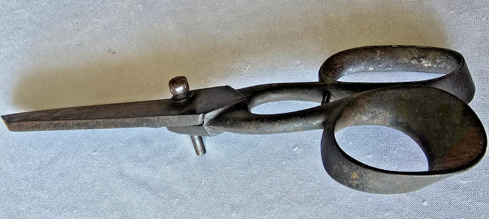 Antike Schneiderschere, Polsterer, Sattler, 25 cm, Frankreich mit Stempel; - Bild 1 von 4