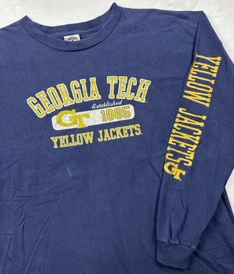 Camiseta vintage Georgia Tech amarilla chaquetas para hombre XL (se adapta a grandes) L/S envejecida Foto 1 de 4