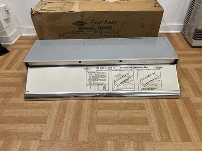 Vintage NuTone Range Hood silver aluminum NOS 42" mid century modern kitchen 50s - Image 1 of 4