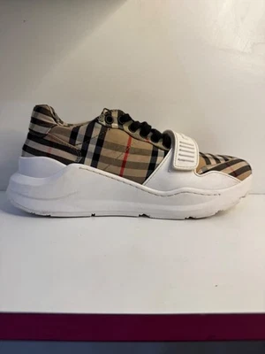 Tênis Burberry bege xadrez Regis - Tamanho 40 - Imagem 1 de 4