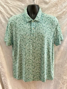 Camisa POLO UNTUCKit~GRANDE~S/S ALGODÓN PIMA Verde/Blanco Pequeña FLORAL USADA EN EXCELENTE ESTADO - Imagen 1 de 7