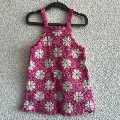 Vestido Zara Niño Margarita Flores Cami Tejido Crochet Rosa Talla 2-3 Años Foto 1 de 4