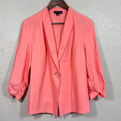 Blazer Tribal Traje Chaqueta 12 Sin Estructura Acanalado Coral Oficina Sirena Trabajo Carrera Foto 1 de 4