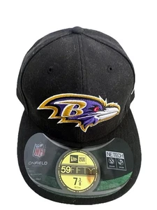 New Era 59fifty Baltimore Ravens BRAND NEW Fitted Cap Hat Black NFL Football - Picture 1 of 5