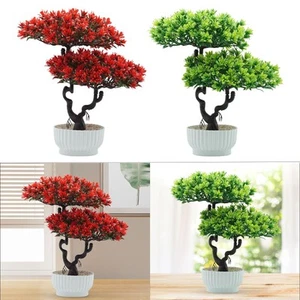 Artificial Bonsai Tree Indoor Faux Plant with Pot Decoration Small Fake Plant - Picture 1 of 15